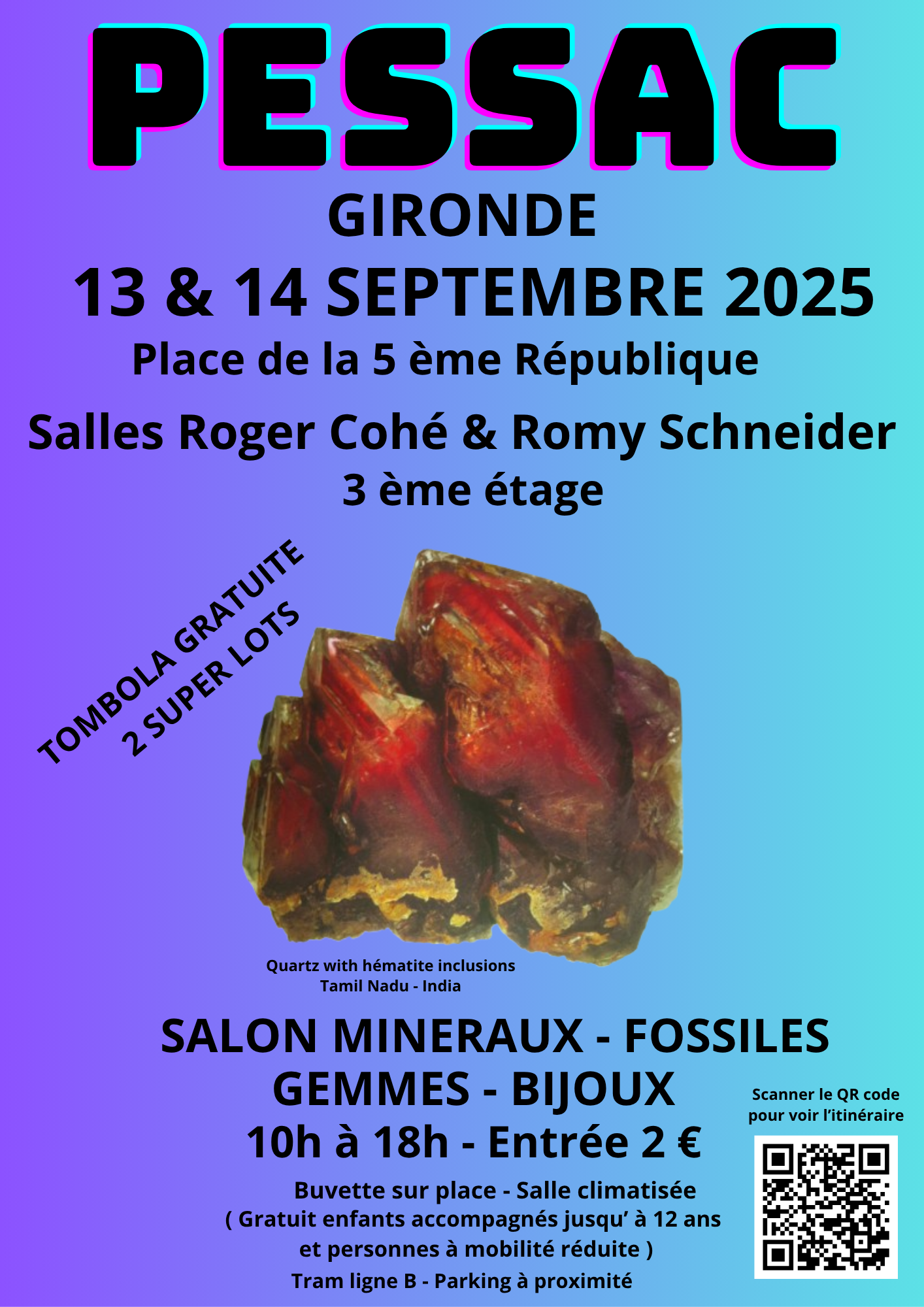 29 EME SALON MINERAUX FOSSILES ET GEMMES DE PESSAC