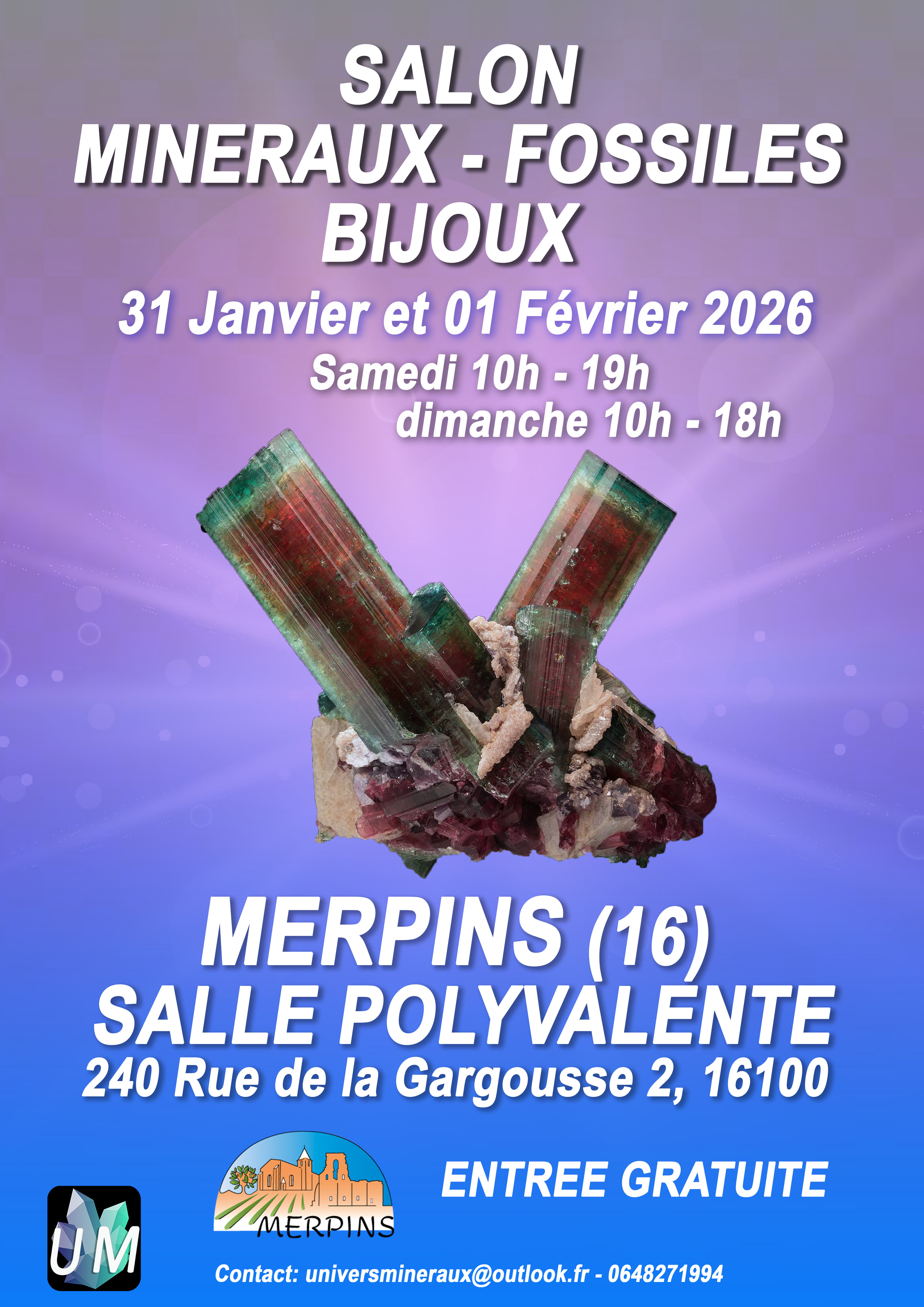Salon minéraux, fossiles, bijoux de créateur.