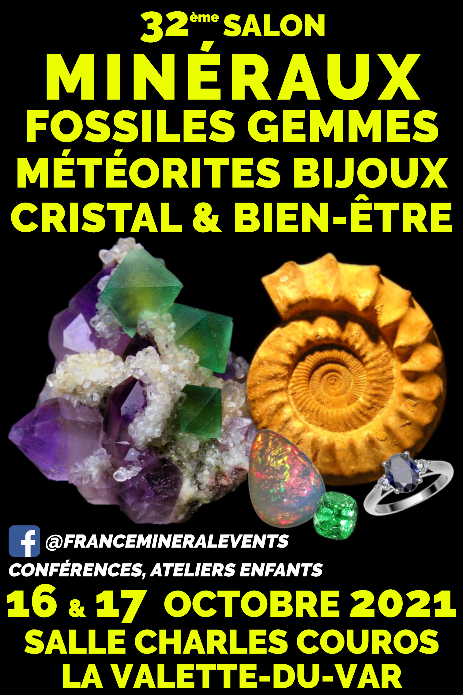 32ème Salon MinéralEvent La Valette-du-Var - Minéraux, Fossiles, Cristal & Bien-être, Gemmes, Bijoux