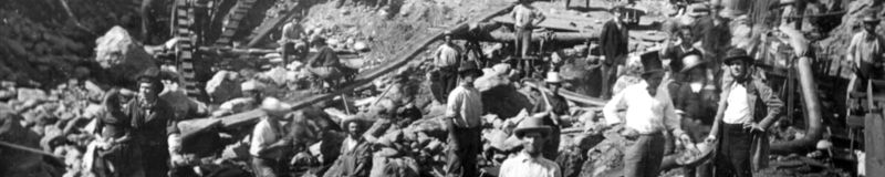 Historien om guldrushen i USA Mining on the American River near Sacramento circa 1852