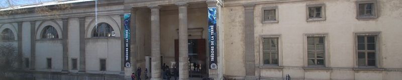Geologi- och mineralogigalleriet på Jardin des Plantes i Paris Peristyle et fronton galerie de Mineralogie