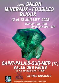 Utställning av mineral-, fossil- och designersmycken.