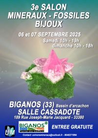 Utställning av mineral-, fossil- och designersmycken.