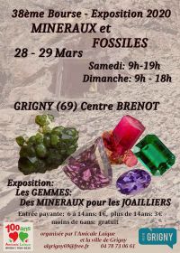 38: e utställningen av mineraler och fossiler