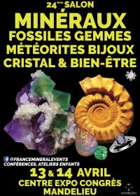 24:e Mineral Show Mandelieu Event - Mineraler, fossiler, ädelstenar, smycken, kristall och välbefinnande