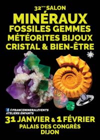 32:a Dijon Mineral Show - Kristaller, fossiler, ädelstenar, meteoriter, smycken och välbefinnande