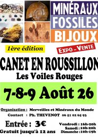 Canet en Roussillon mineral-, fossil- och smyckesutställning