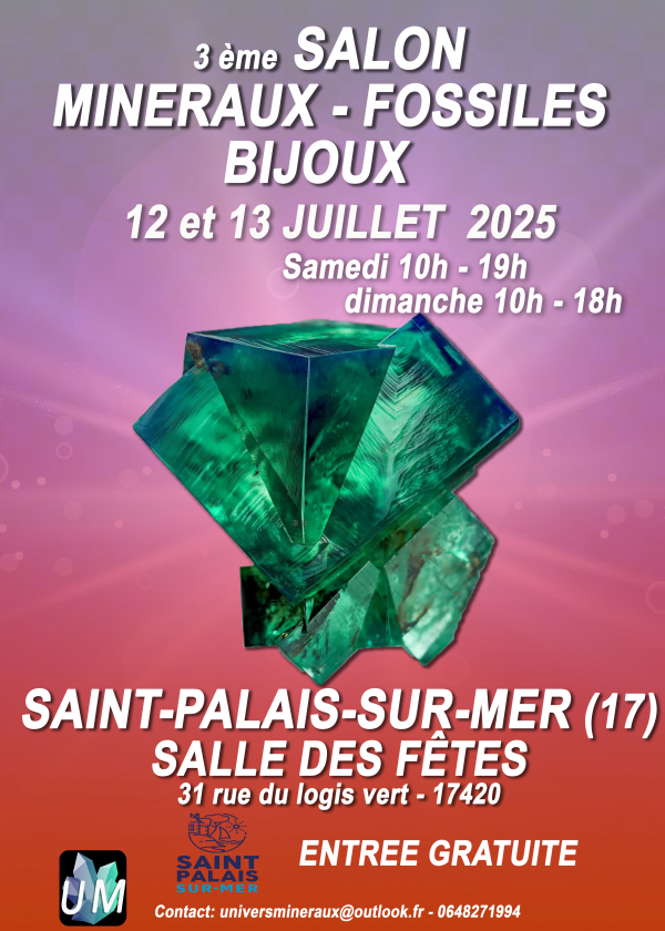 Utställning av mineral-, fossil- och designersmycken.