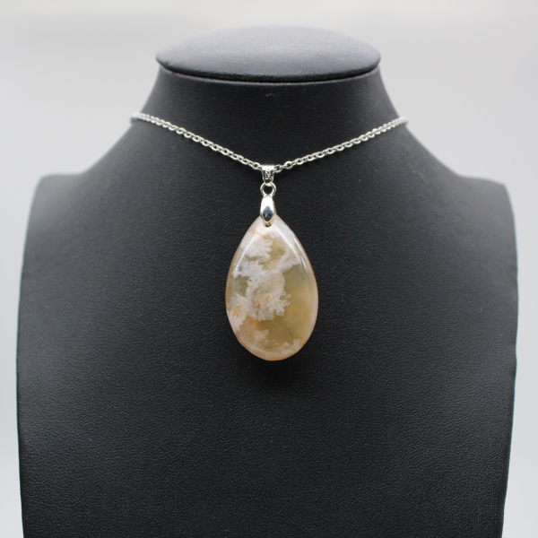 Flower agate drop hänge