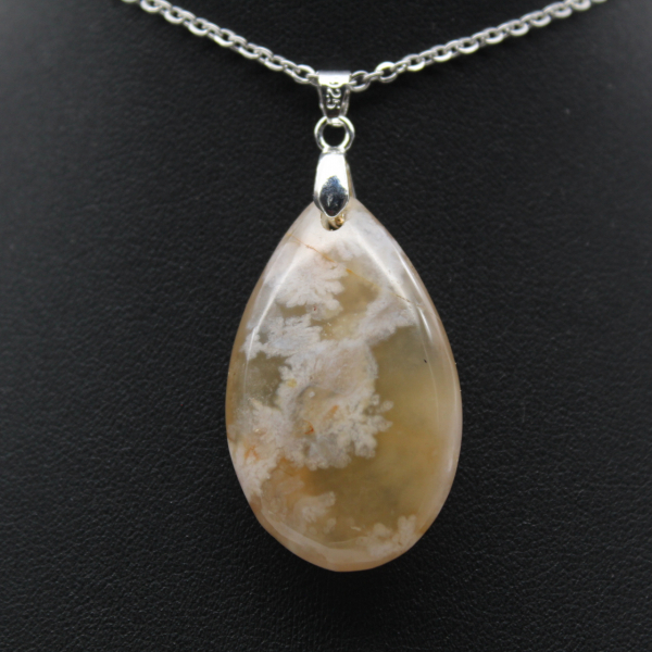 Flower agate drop hänge