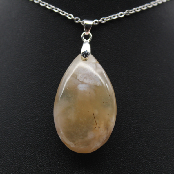 Flower agate drop hänge