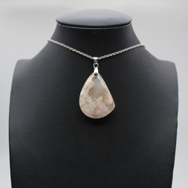 Flower agate drop hänge