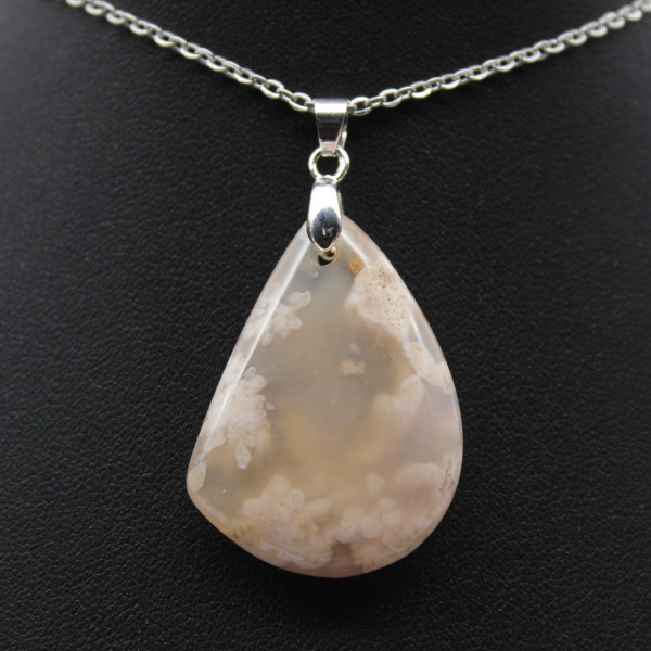Flower agate drop hänge