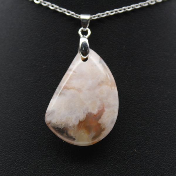 Flower agate drop hänge