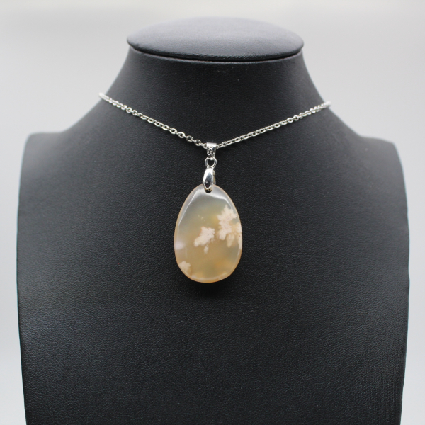 Flower agate drop hänge