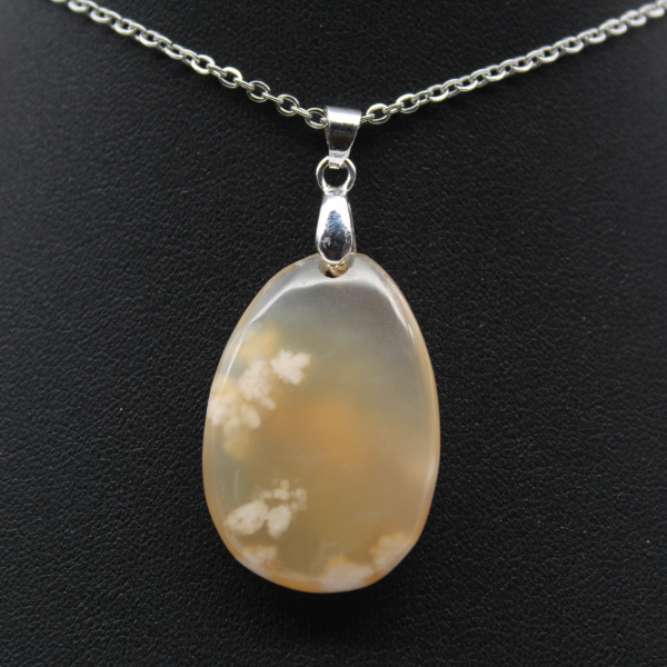 Flower agate drop hänge