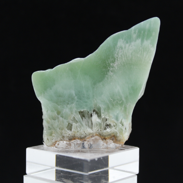 Grön Aragonit skiva för mineralsamling