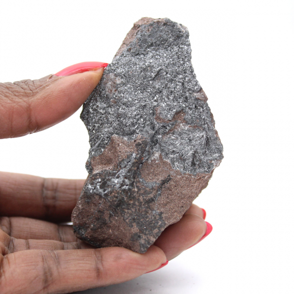 Pyrolusit, rå bergart, finkristallisering, Marocko