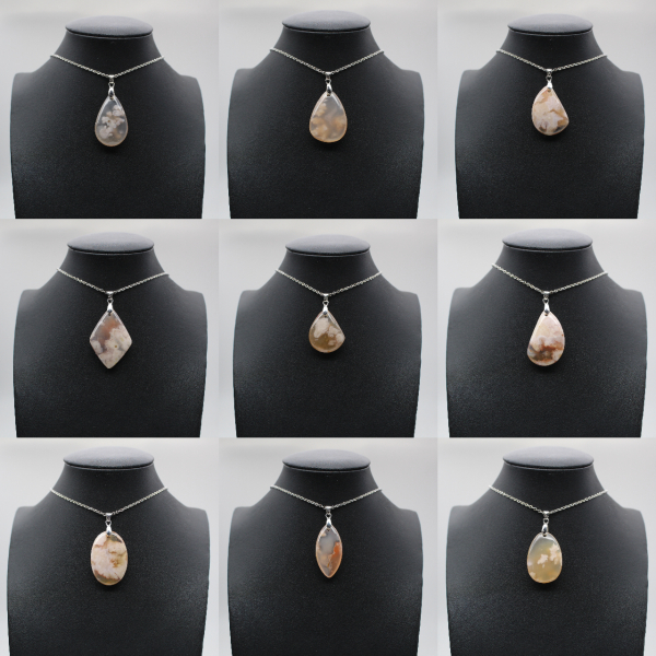 Flower agate drop hänge