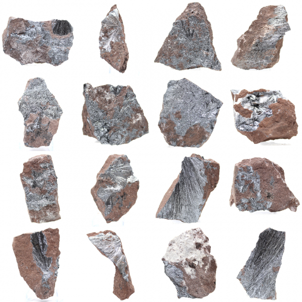 Pyrolusit, autentiskt prov på matris