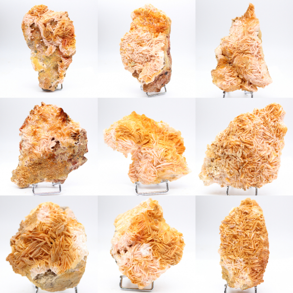 Prov av marockansk orange baryt i naturliga kristaller