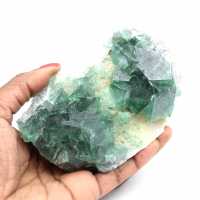 Kristallisering av grön fluorit från Madagaskar
