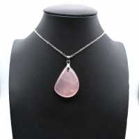 Rose quartz drop hänge