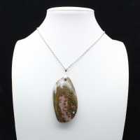 Orbicular Jasper Flame Pendant