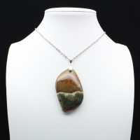 Orbicular Jasper Flame Pendant