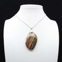 Orbicular Jasper Flame Pendant