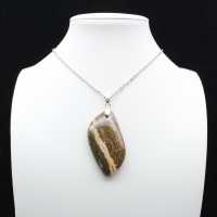 Orbicular Jasper Flame Pendant