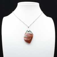 Orbicular Jasper Flame Pendant