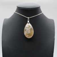 Flower agate drop hänge