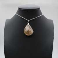 Flower agate drop hänge