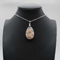 Flower agate drop hänge