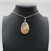 Flower agate drop hänge