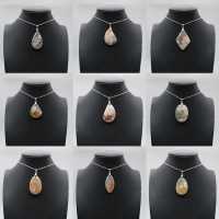 Flower agate drop hänge