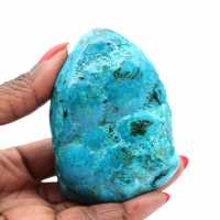 Polerad Chrysocolla prydnadssten