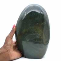 Stor polerad grön jaspissten, mineralprov, Madagaskar