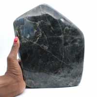 Polerad labradorit, XXL mineralprydnad, samlarobjekt, Madagaskar