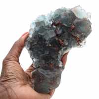 Rå fluoritprov: Grön sten från Marocko på bergart