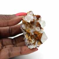 Miniatyrgrön fluorit: Marockansk kristall på sten Miniatyrgrön fluorit: Marockansk kristall på sten