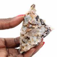 Fluoritkristall på matris: Grönt mineral från Marocko Fluoritkristall på matris: Grönt mineral från Marocko