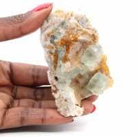 Naturlig fluoritsten: Gröna kristaller på matris, Marocko Naturlig fluoritsten: Gröna kristaller på matris, Marocko