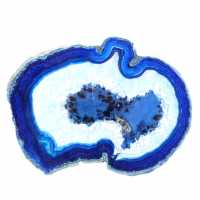 Blå agatskivor polerade för vetenskaplig dekoration