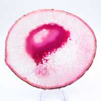 Dekorativ skiva av rosafärgad agat