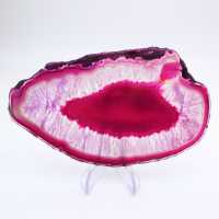 Tunn skiva av rosafärgad agat