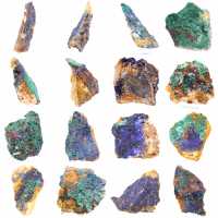 Rå mineral Azurit Malakit Rå mineral Azurit Malakit