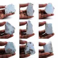 Halvpolerad larimar plakett