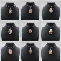 Flower agate drop hänge